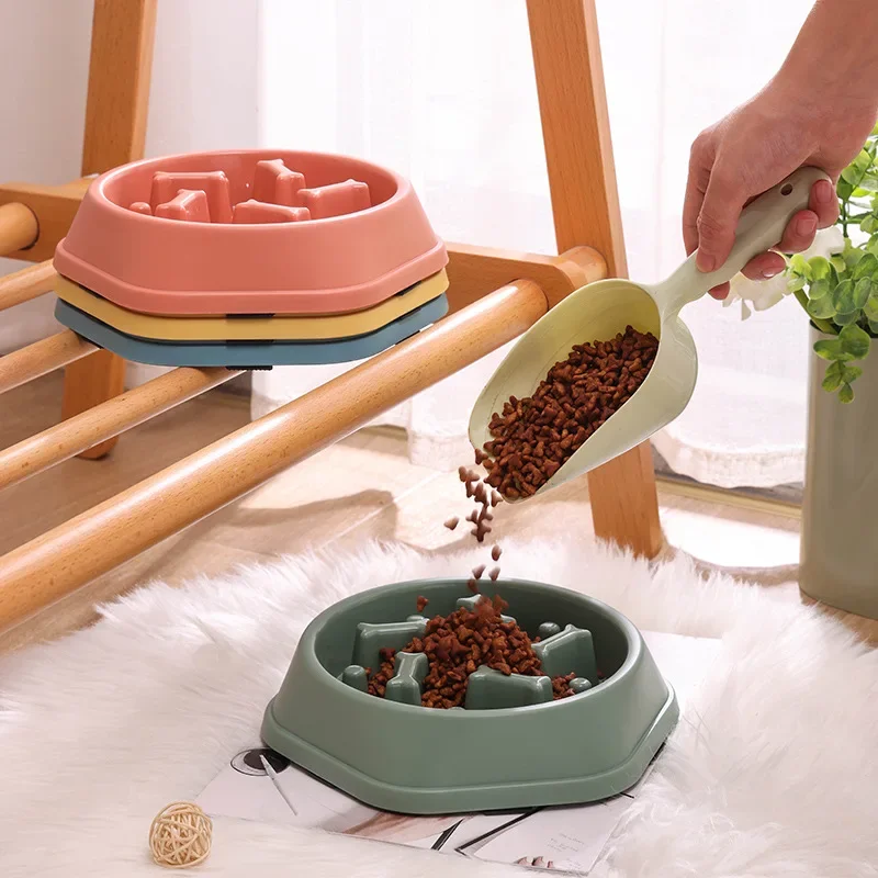 Pet Cat Dog Slow Food Bowl Fat Help Healthy Round Anti-choking Thickened and Non-slip Multiple Colors Shapes Dog Accessories 3
