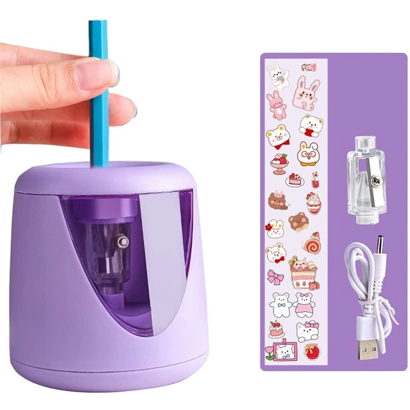 

Electric Pencil Sharpener Cute Design Pencil Sharpener with Pencil Saver Suitable for Colored Pencils(6-8.5mm) Gift for Students