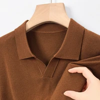 Men's pullover sweater with V-neck, business casual polo , keeping warm with wool . cashmere sweater.High-quality men's clothing 1