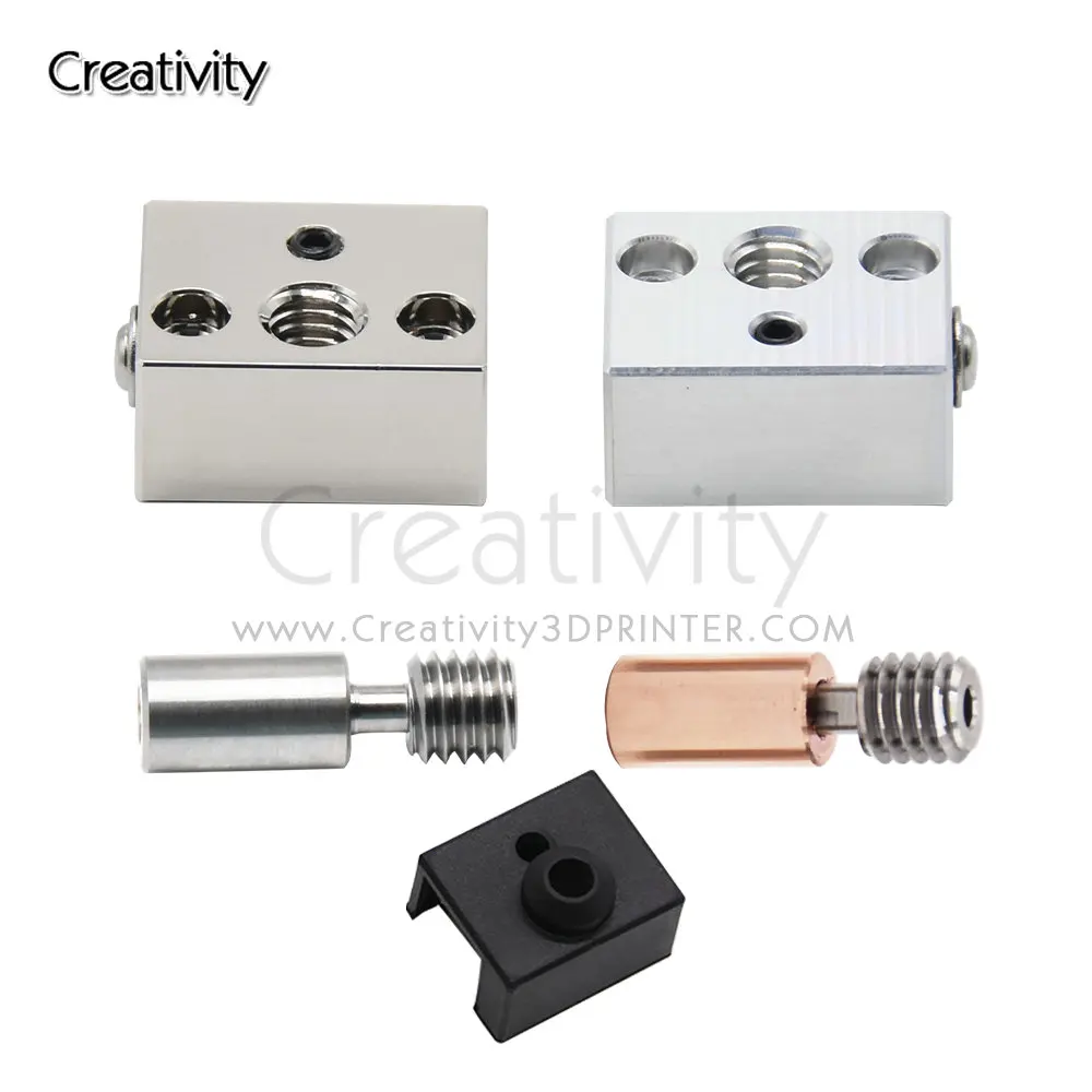 

Ender-3 S1 Copper Plated Heating Block Bi-metal Throat Silicone M6 Thread Cover For Sprite Extruder 3D Printer Parts