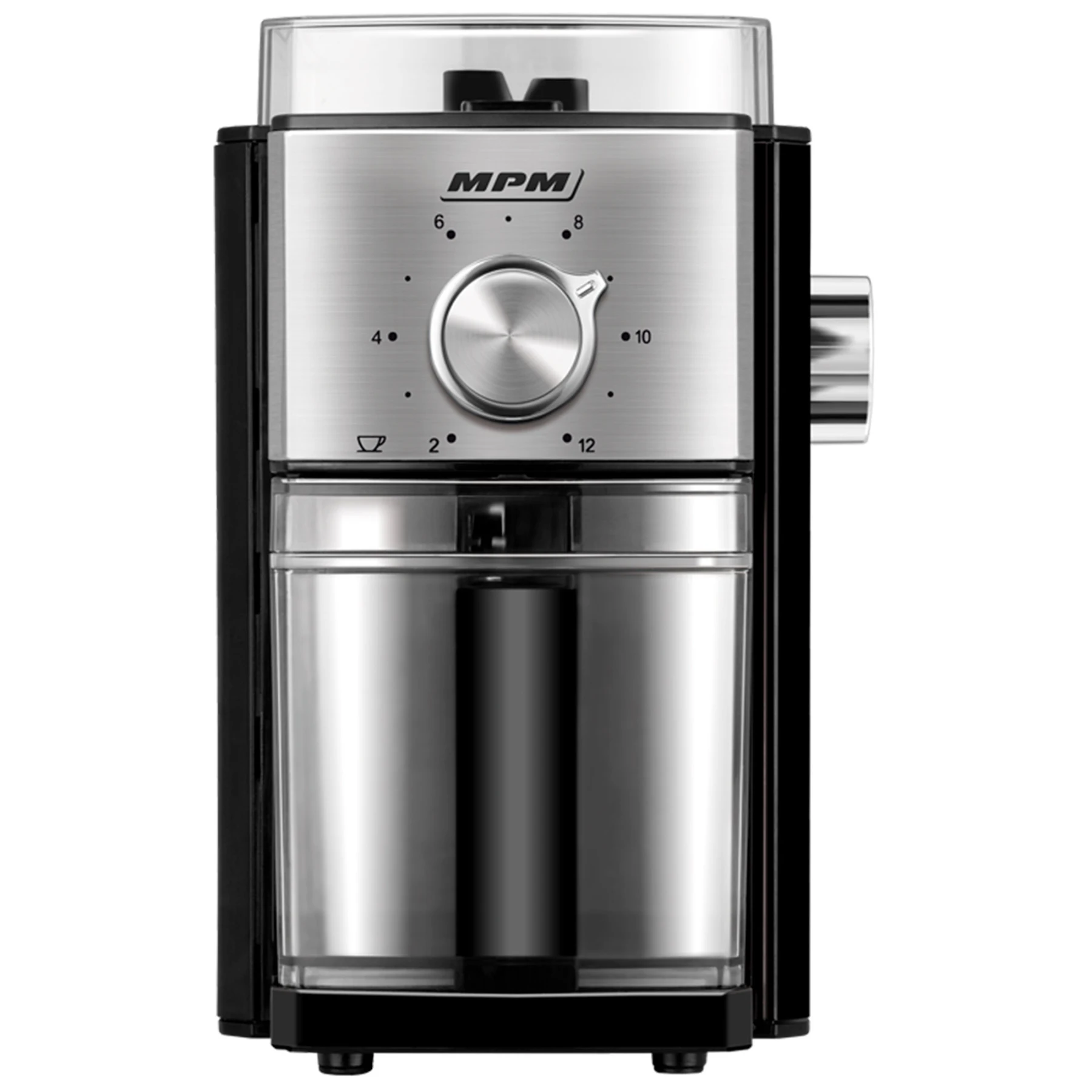 Mpm Mmk-08 Sistema Macinacaffè Elettrico Professionale Macinacaffè In Acciaio 17 Livelli Serbatoio Fresato 350Gr Nero 150W