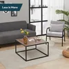 Farmhouse Coffee Table Rustic Wood Coffee Tables Mid Century Modern Coffe Tables for Small Spaces Simple Square Low Center 6
