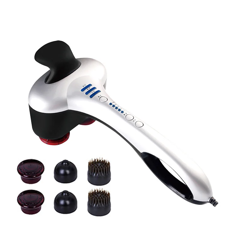 

Heating Handheld Percussion Infrared 3 Pattern 4 Gear 2 Massage Heads Polar Speed Adjustment Roller Electric Dolphin Massager