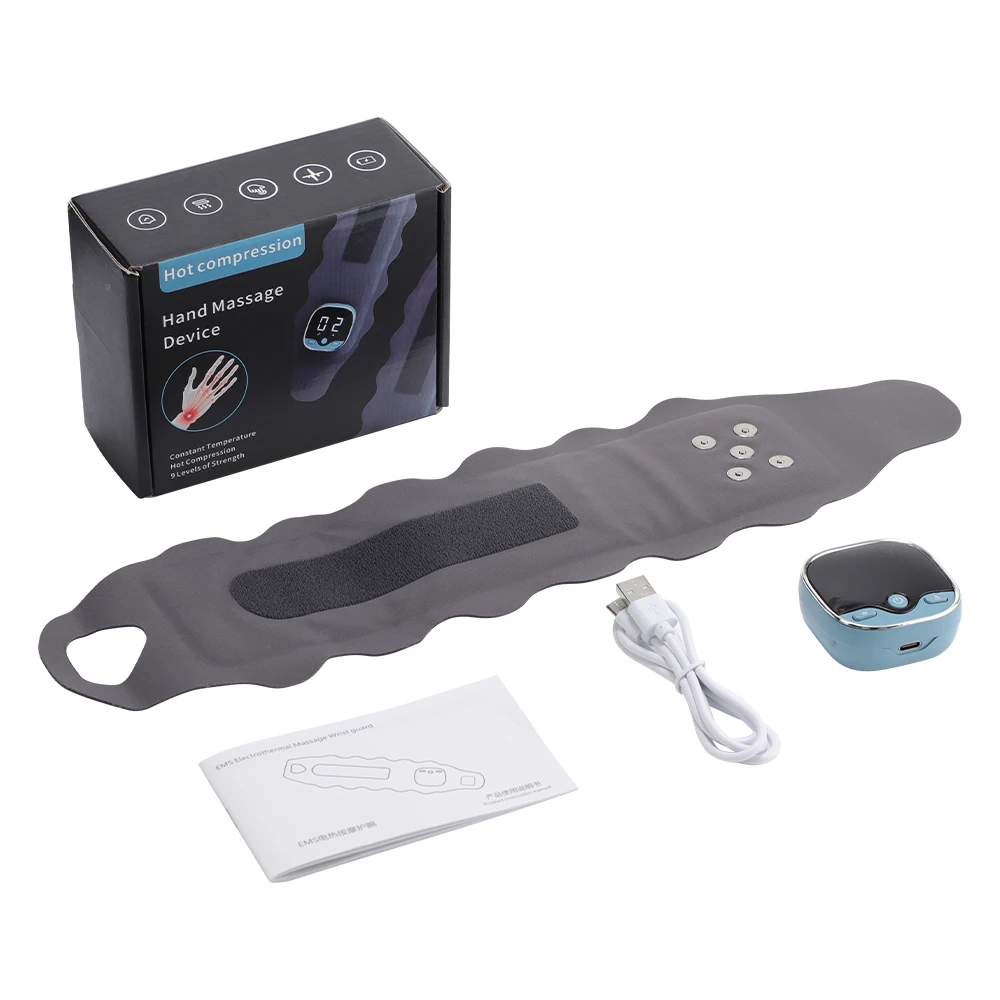 EMS Heating Wrist Massage Pad Thermal Massager Hand Warming Belt Voice Prompts B