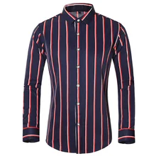 

New Spring Autumn Striped Shirt for Men Long Sleeves Lapel Loose Clothing Blue White Male Business Casual Soft Comfortable Shirt