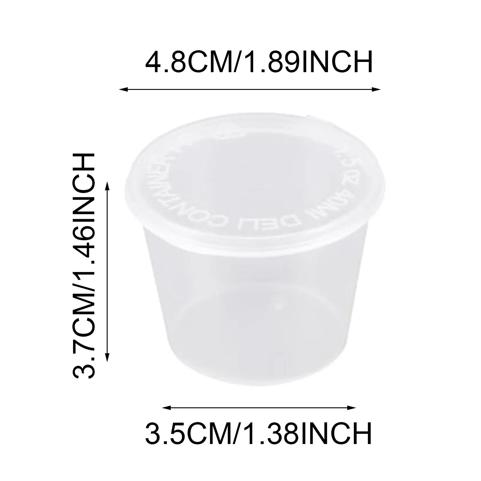 1.5 Oz 드레싱 용기 뚜껑 컵 부분 용기, 플라스틱 조미료 샷 젤리 플라스틱 투명 뚜껑, 소형 보관