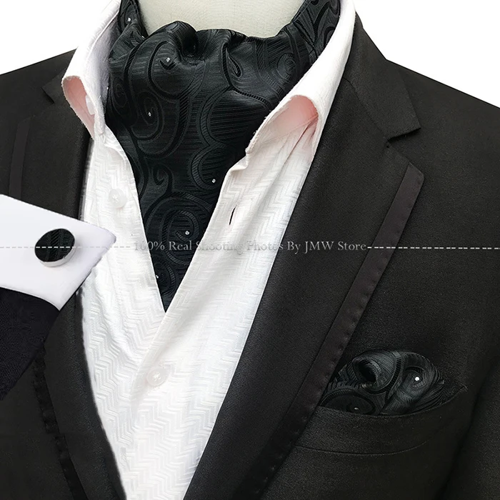 Herren Luxus Vintage Paisley Floral Formale Krawatte Ascot Krawatte Selbst Britischen Stil Gentleman Krawatte Set Für Hochzeit Party Geschenk – Detail 4
