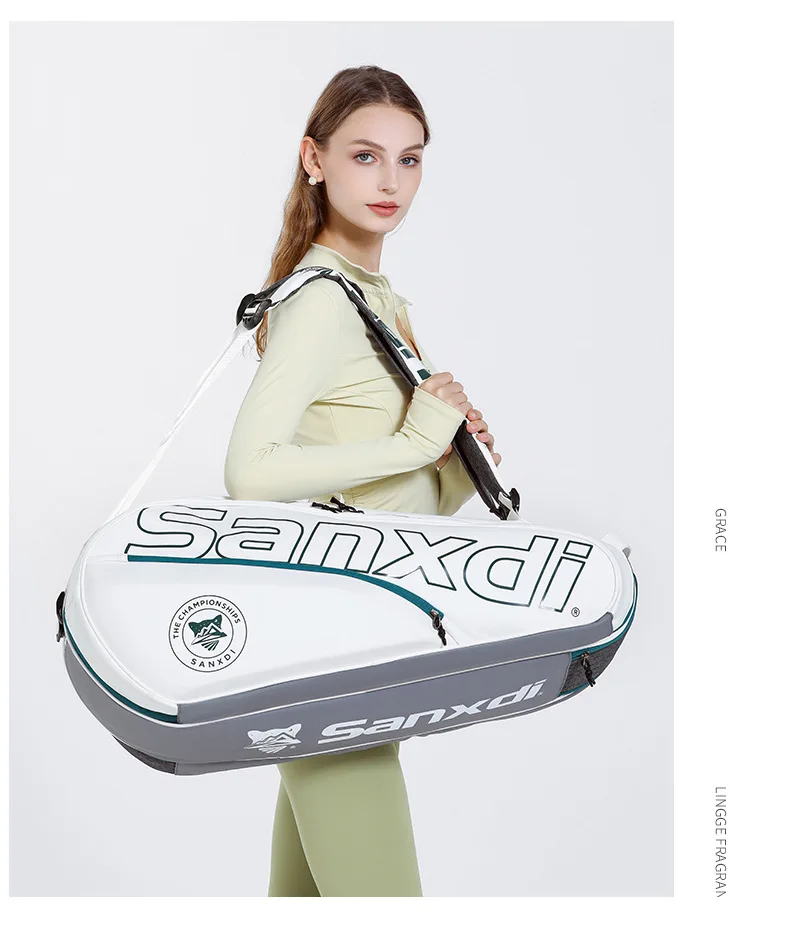 Professioneller 6er-Pack Tennisschläger-Rucksack SANXDI große Kapazität Badminton Squash Tennisschläger-Tasche Unisex Tenis Court Sporttasche – Detail 12