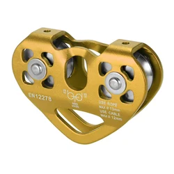 Heavy - Duty 30kN Cable Trolley Pulley with Ball Bearing for Climbing & Zipline Adventures (Gold)