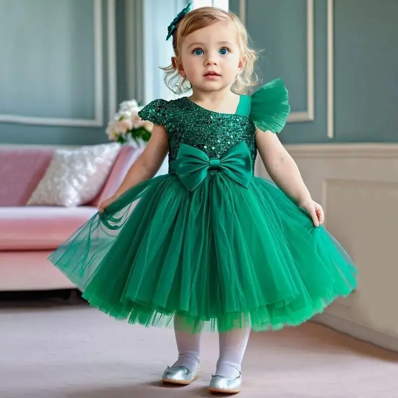 Girls Princess Sequins Dress for 1st Birthday Baptism Wedding Christmas Party girls dress baby girl dress