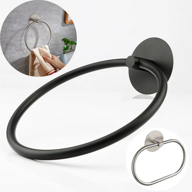 Self-Adhesive Toilet Paper Holder Bathroom Stainless Towel Holder Toilet Punch-free Roll Paper Kitchen Hook Storage Rack bathroom towel holder