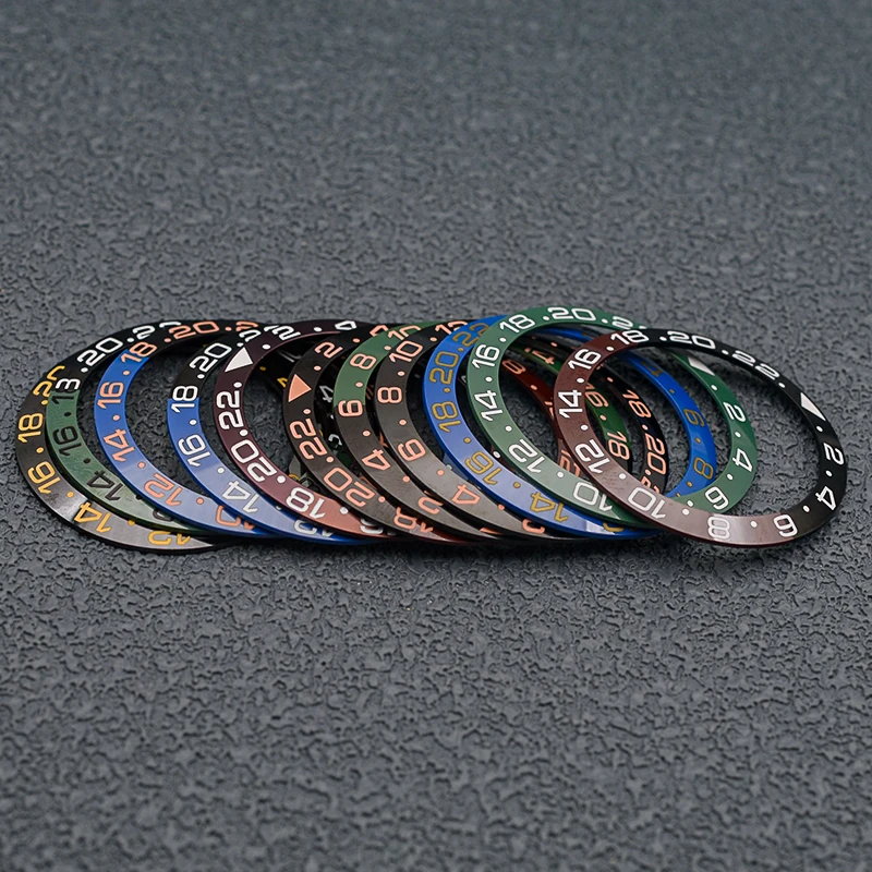 Mod 38*30.5Mm Gmt Sloped Ceramic Watch Bezel Insert Adatto A Skx007 Seiko 5 Srpd Abalone Tonno Men Divers Nh35 Case Sostituire La Parte