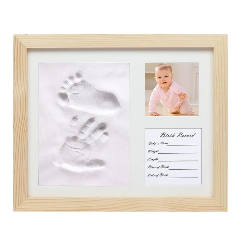 newborn-hand-and-foot-imprint-set-diy-baby-growth-souvenir-children's-birthday-gift-pet-paw-print-wooden-photo-frame-decoration