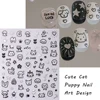 2Pcs Cartoon Cute Cat Nail Childlike Stickers Holographic Love Heart Bronzing Star Sliders Silver Chrome Nail Art Manicure Decor 3
