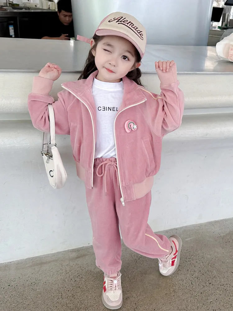 

Early Spring Clothes 2023 New Baby Girl Suit Western Style Girl Internet Hot Two-Piece Suit Leisure Sports Spring and Autumn Clo