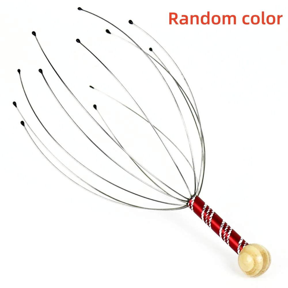 タコヘッドマッサージャースクラッチ頭皮リラクゼーションリリーフボディマッサージャースクラッチャーテンションを和らげるヘルスケアツールランダムカラー