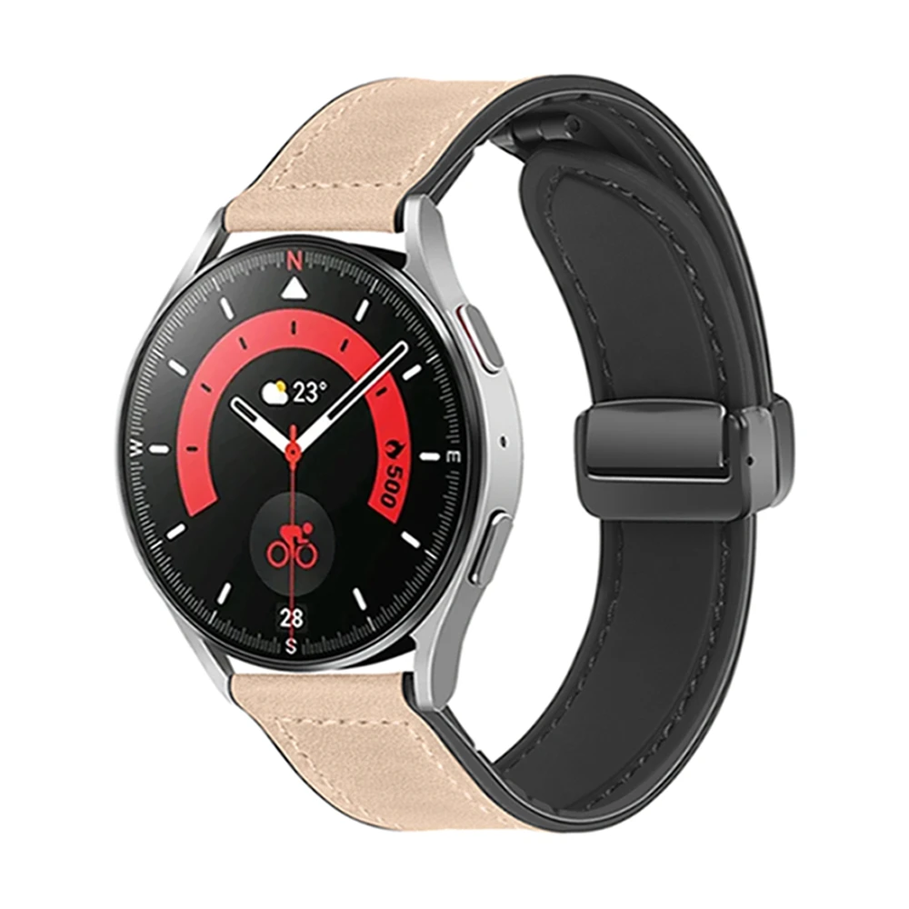 Premium Leather Silicone Magnetic Strap - Universal Moonwatch Replacement Band, 18mm/20mm/22mm