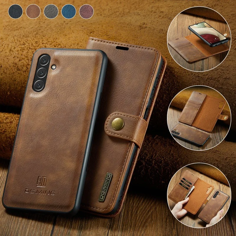 

Detachable Magnetic Phone Case for Samsung Galaxy S21 S23 FE S24 S22 Ultra Plus A54 A53 A34 A14 Wallet Card Holder Leather Cover