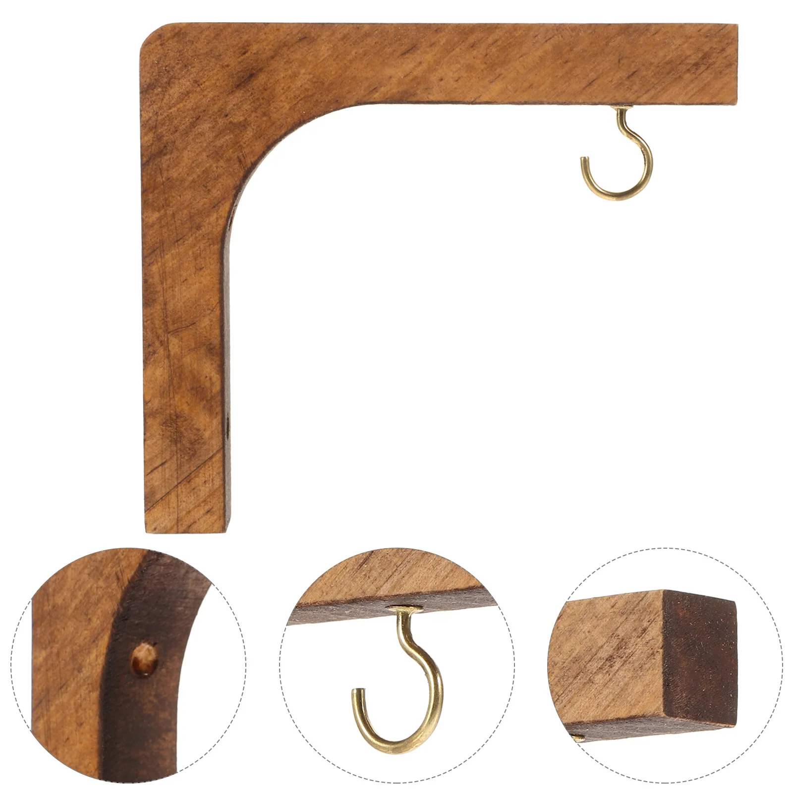 

Nordic Style Wooden Beads Double-layer Storage Board Children's Room Hanger Decoration Plant Wall Hook Coat Hangers Indoor from