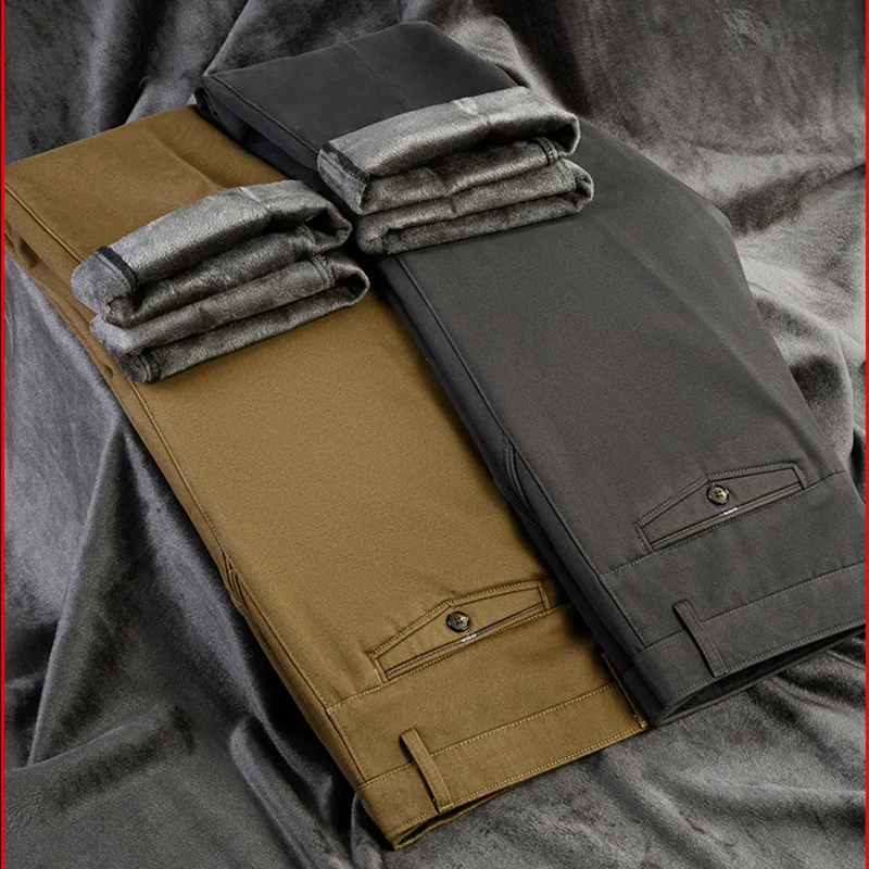 

Spring and autumn pure cotton casual pants versatile business suit pants men's loose straight leg long pants DY5638