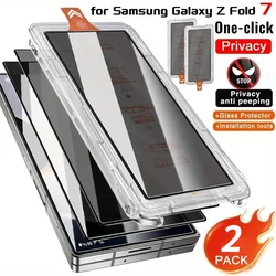 2 - Pack Easy Install Privacy Screen Protector - Tempered Glass Film for Clear Front Protection (2PCS Privacy)