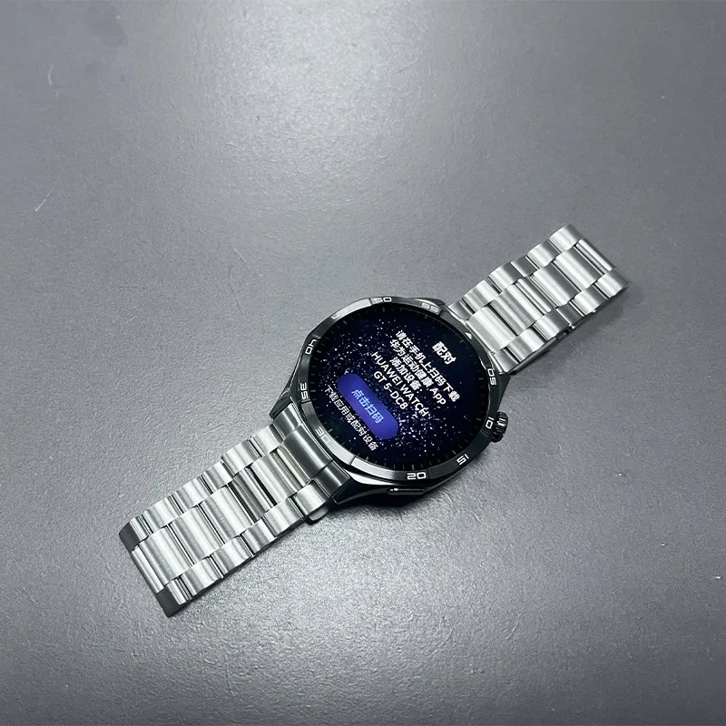 Premium Stainless Steel No Gaps Link Bracelet for Smartwatch 46mm - Elegant Metal Strap Watchband Accessory