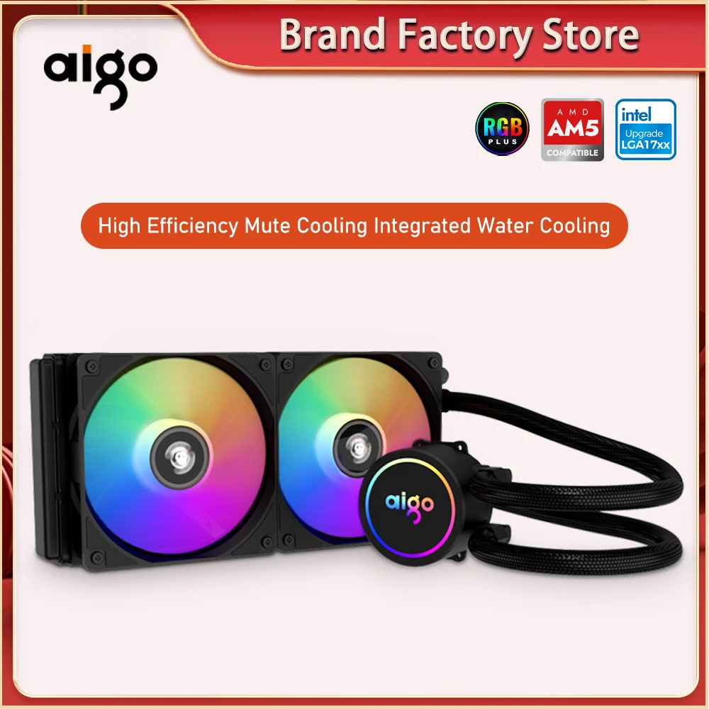 Aigo120 240 360 pc case ARGB water cooling computer fan RGB CPU integrated  water cooling Cooler For LGA 775/115x/AM2/AM3/AM4 AMD