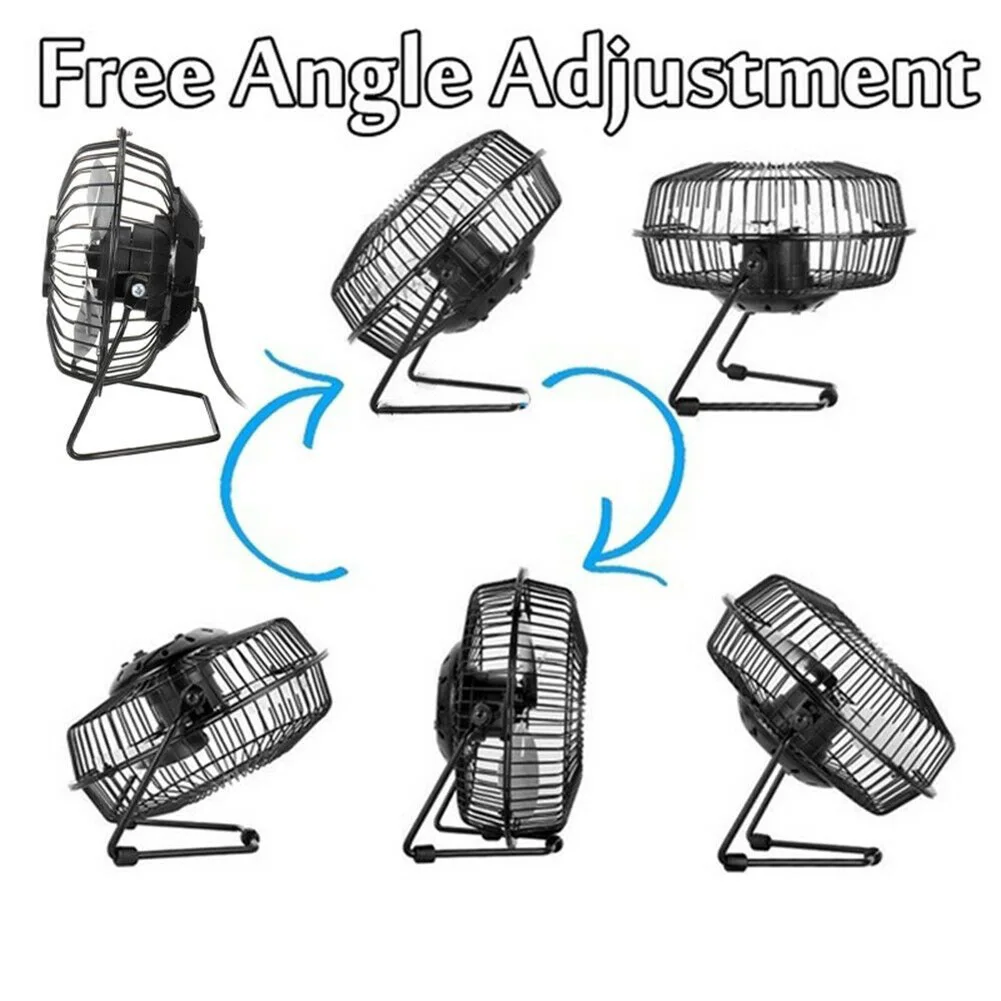 Invero® Mini USB 4-Inch Tilting Desktop Cooling Fan With Metal Shell And Aluminium Blades Ideal For Home, Office, Laptops, Notebooks, Desktop PC's And More - Simple Plug & Play - Black - View #3