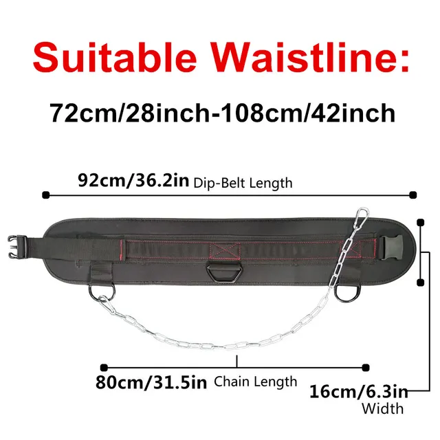 Gym Weight lifting Belt  with Chain Weights for Crossfit Kettlebell Workout Bodybuilding Pull Up Comfortable Waist Dip Belt 3