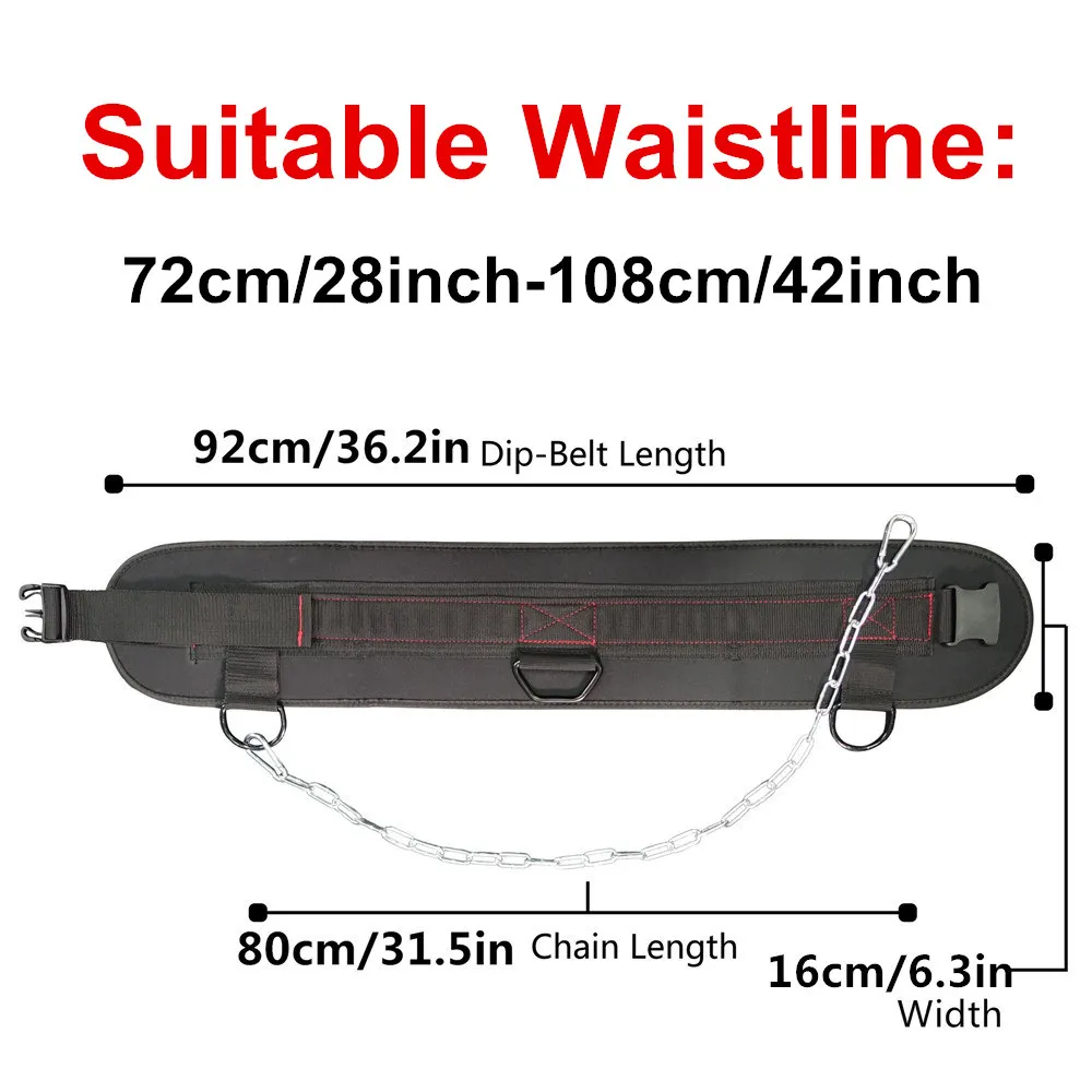 Gym Weight lifting Belt  with Chain Weights for Crossfit Kettlebell Workout Bodybuilding Pull Up Comfortable Waist Dip Belt 3