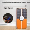 Windproof Metal Lighter, Three Flame Blue Flame Direct Jet Butane Flashlight Portable Cigar Punch Texture Small Gift 2