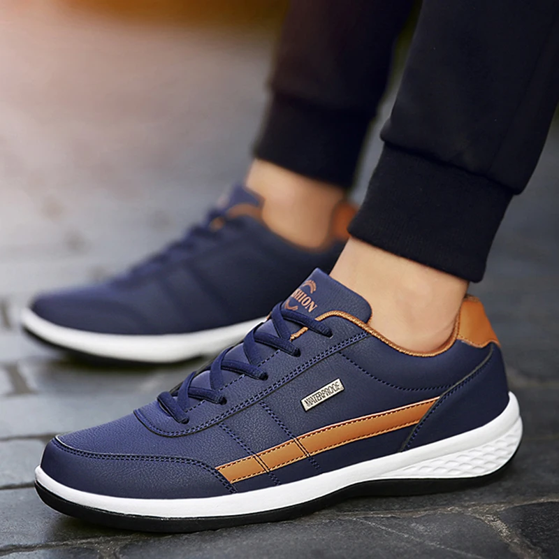 Leather Men Shoes Sneakers Trend Casual Shoes Breathable Leisure Male Non-slip Footwear Skateboarding leather shoes fashion sneakers casual sneakers sports shoes casual shoes running sneakers