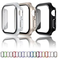 Verre trempé + étui pour Apple Watch 38mm 40mm 41mm 42mm 44mm 45mm 46mm, couvercle de protection d'écran iWatch 10 8 7 9 6 SE 5 1