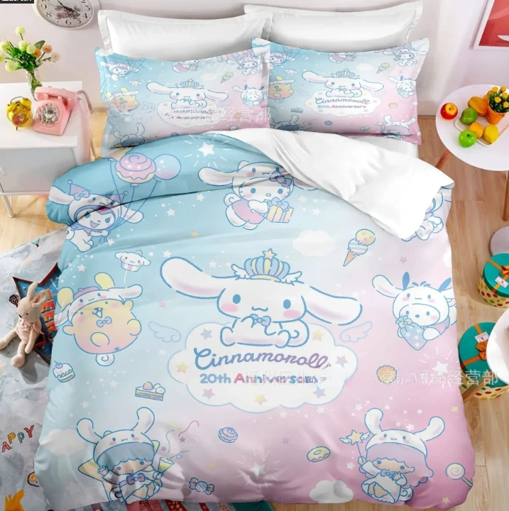 Bedspread Quilt Cover Sanrio Kuromi Kawaii Printed Bedspread Quilt Cover Bedding Quilt Cover Cosplay Clothing Accessories Children's Toys Gifts bedspread quilt cover
