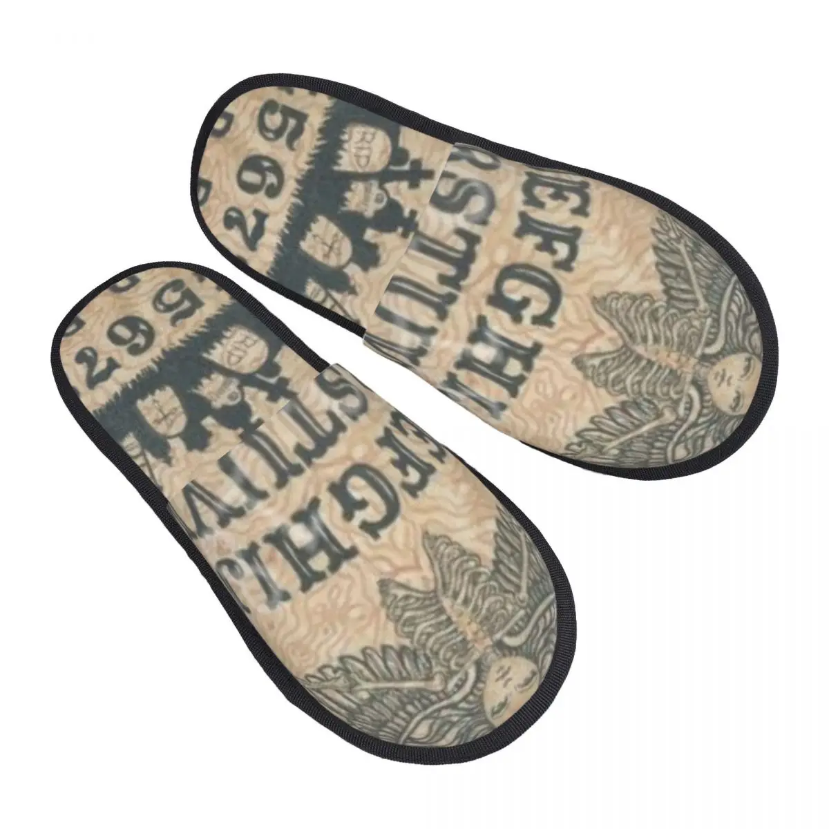 

Memory Foam Slippers Women Comfy Warm Angel Skull Board House Slippers