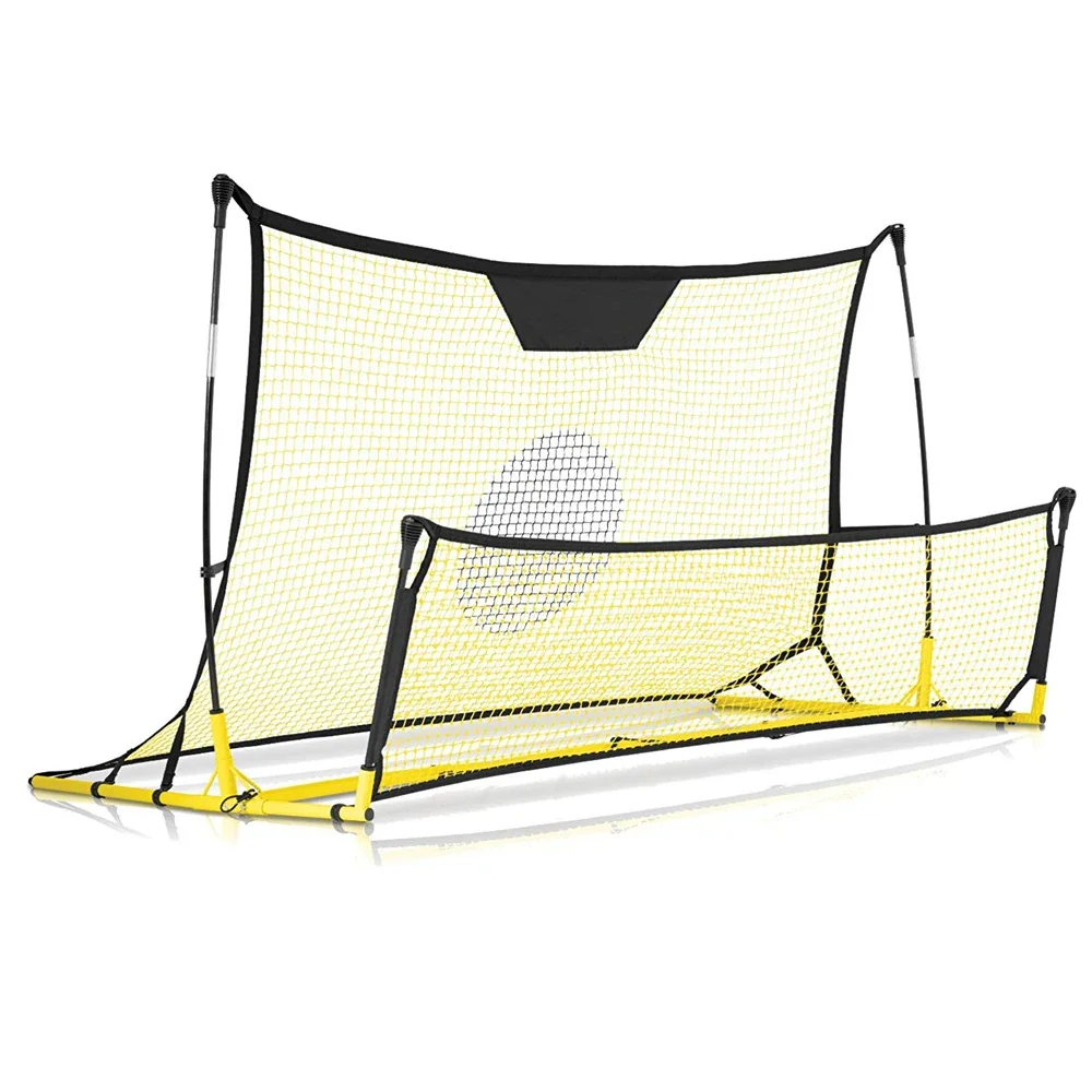 Soccer Training Aid Set Football kick ball Equipment Portable Football Training Double Rebounder Mesh Net Disassembl