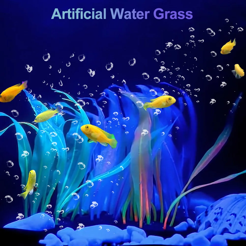 18-25cm Silicone Kelp Ornament Aquarium Decoration Plants Simulation  Artificial Water Grass Fish Tank Decor Aquarium Accessories