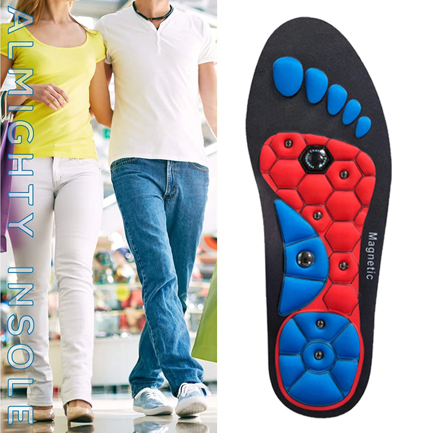 Acupressure Foot Insoles Magnetic Massage Foot Therapy