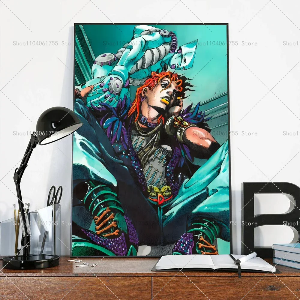 1pc Anime Jojos bizarres Abenteuer plakat selbst klebende Kunst wasserdichter Papier aufkleber Kaffeehaus Bar Zimmer Wand dekoration – Detail 15