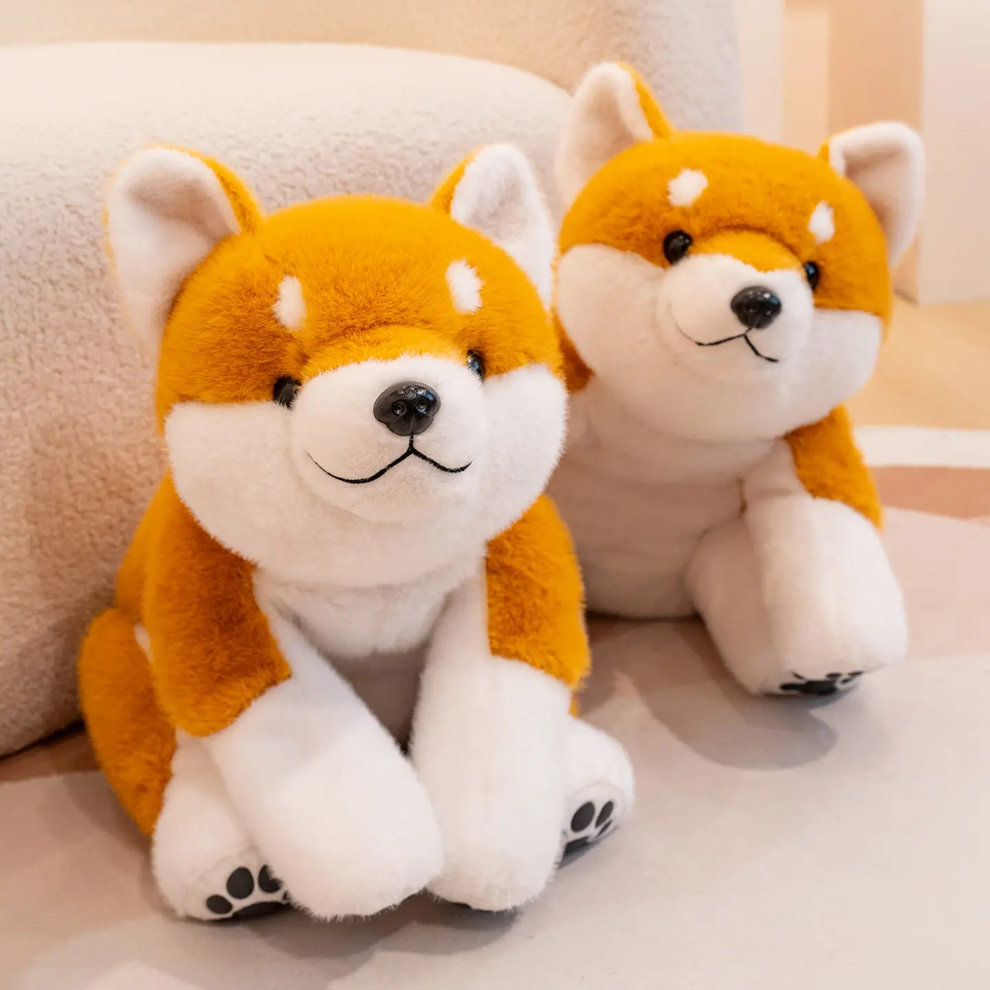 Soft Anime Shiba Inu Dog Plush Toys Stuffed Animal Plushie Lying Puppy Toy Cartoon Throw Pillow Nap Sleep Bed Cushion Gift