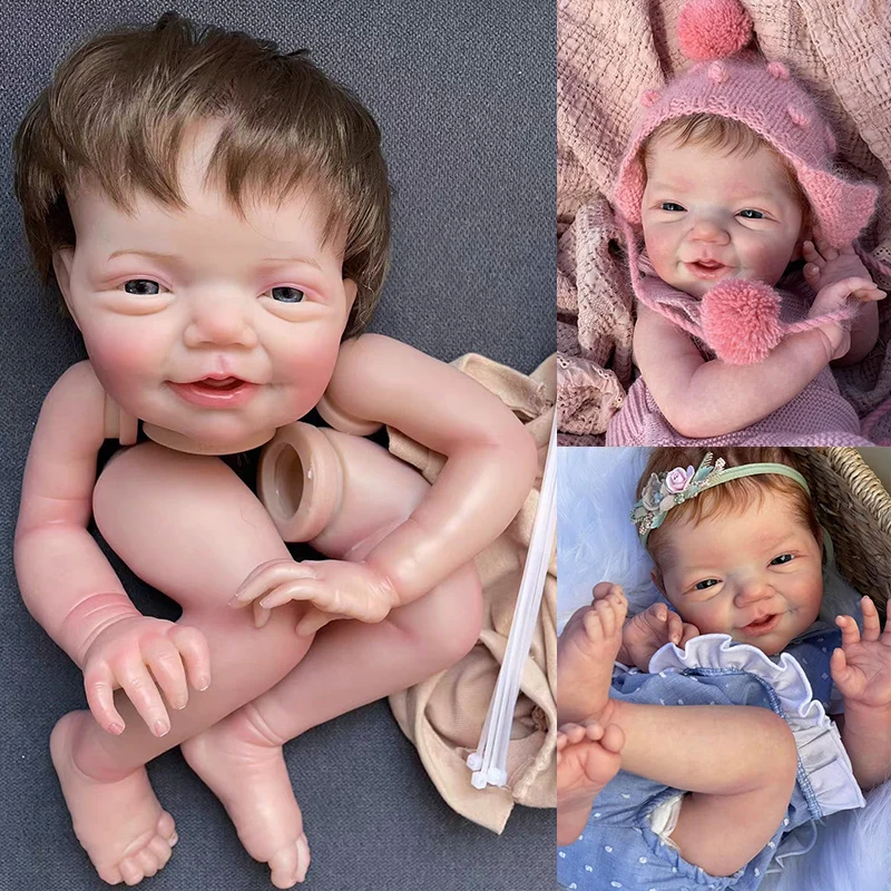

19inch Charlie Reborn Doll Kits Unassembled Already Painted Doll Parts with body and eyes Hand-rooted hair