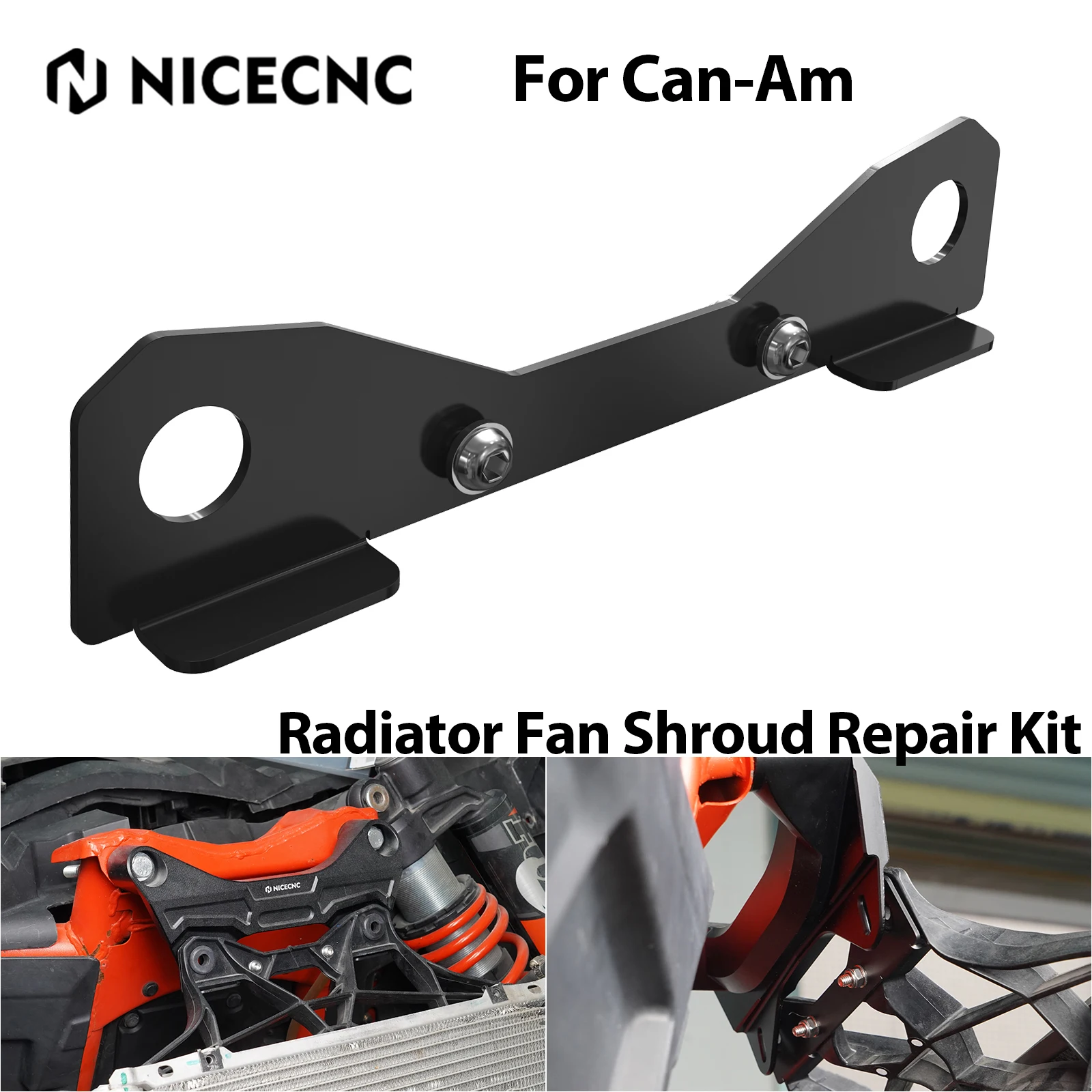 

NICECNC UTV Radiator Fan Shroud Repair Kit Fan Cover Supportor Brace For Can Am Maverick X3 Max R RR Turbo DPS Good Accessories