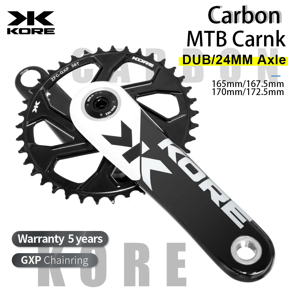 KORE Bicycle Cranks Mountain Bike Carbon Fiber Crank 165/170