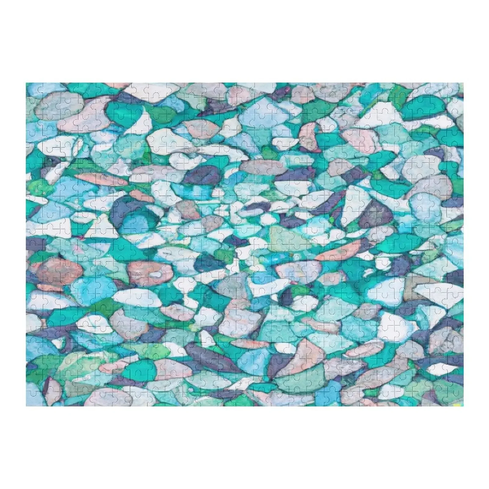 

Sea Glass Stained Glass Print Jigsaw Puzzle Customizeds For Kids Diorama Accessories Name Wooden Toy Puzzle