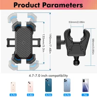 ABS Bike Phone Holder for Motorcycle,360° Shockproof Handlebar Mount Universal for iPhone 15 Pro/Samsung S24 4-7" Phone 2025 New - Image 6