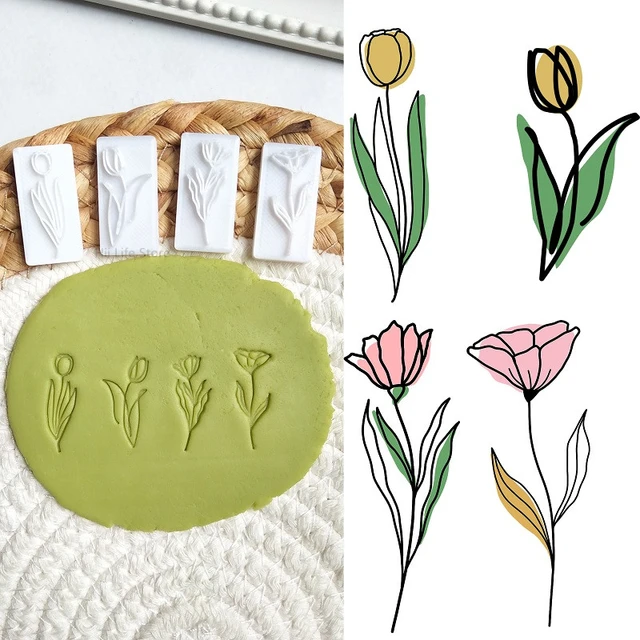 Botanical Polymer Clay Stamps, Leaf Clay Embossing Texture Stamp