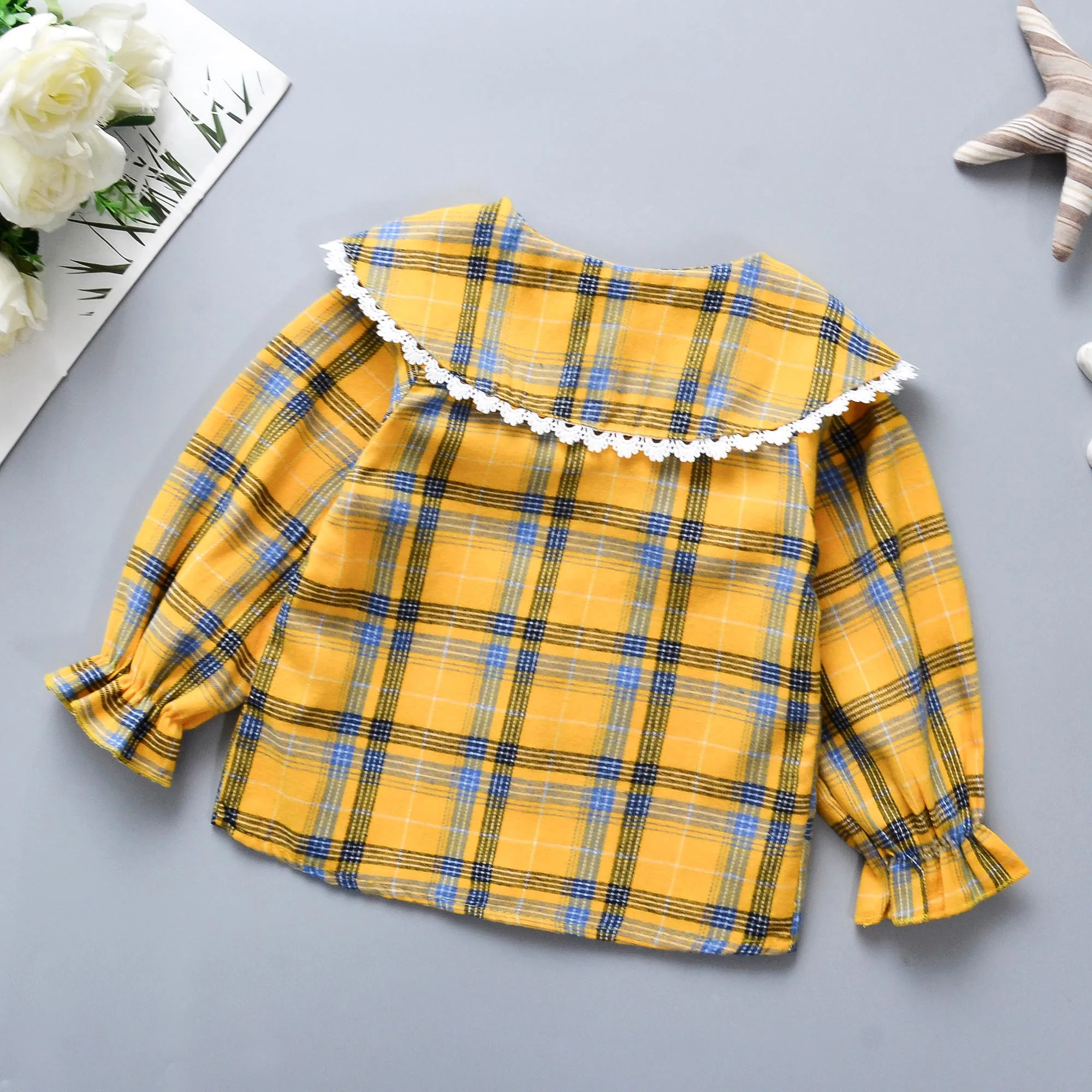 Children Tops Boys Buffalo Plaid Flannel Shirt Baby Casual Shirt Outerwear Clothes Autumn Girls Blouses