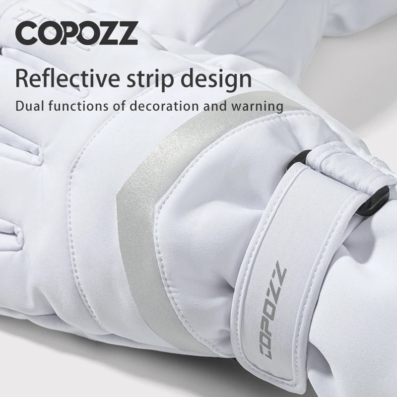 COPOZZ New Winter Men Women Ski Gloves Windproof Warm Waterproof Touch-Screen Non-slip Snowboard Snowmobile Thicken Skiing Glove 6