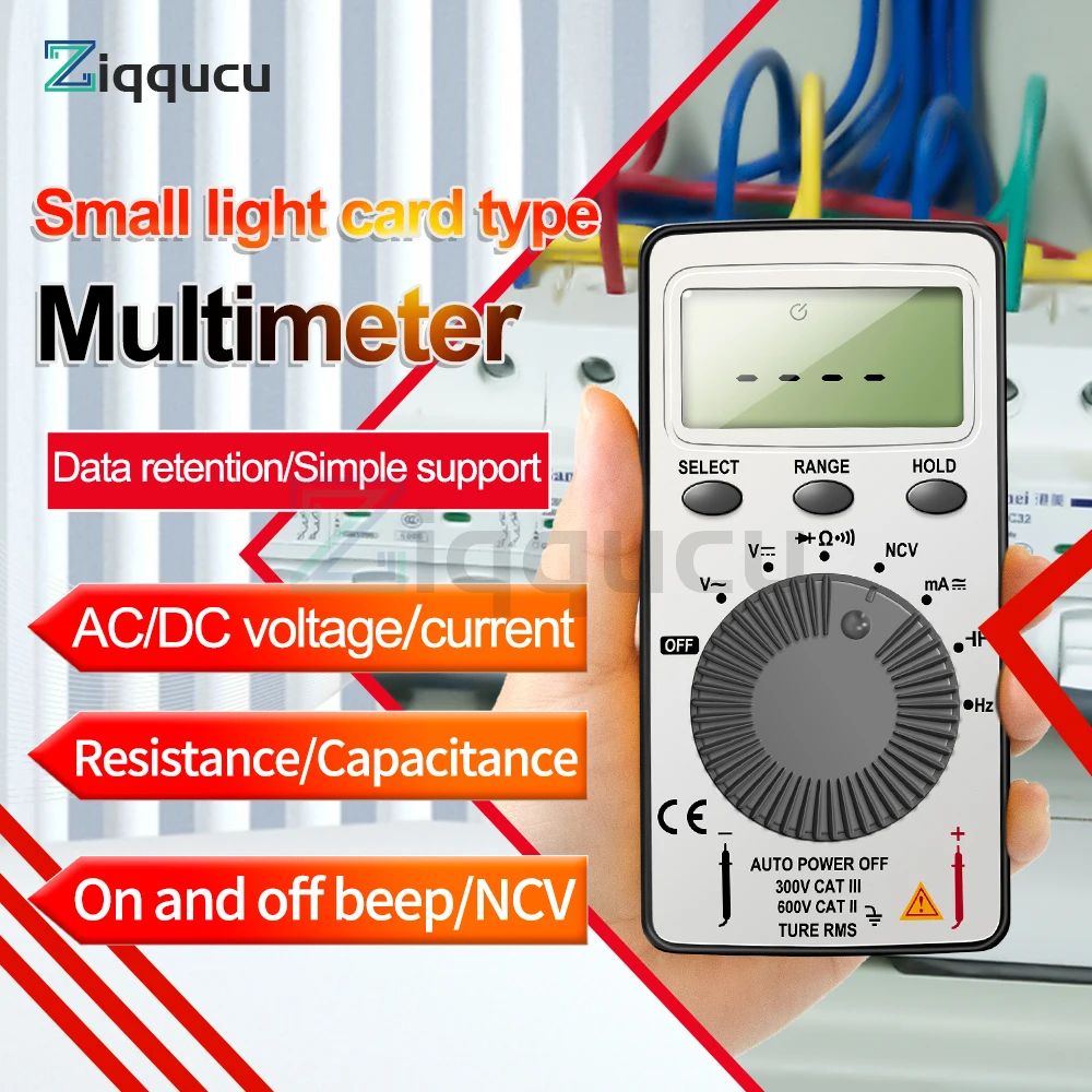 

ANENG Mini Portable Digital Multimeter Tester TRMS Auto-Ranging Rechargeable anti-burning Ohm Amp VoltMeter