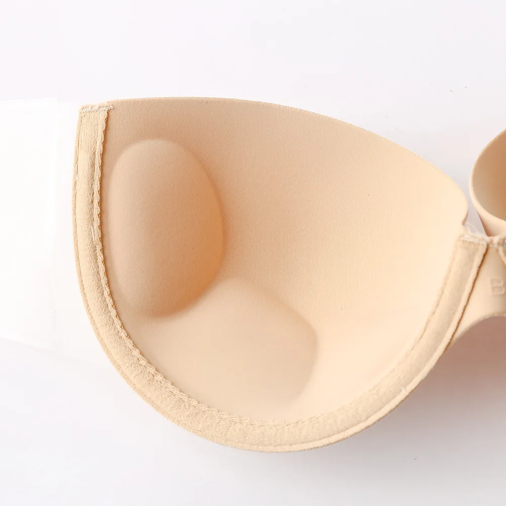 Invisible Bra Cup Without Glue Side Wing Chest with Deep U Closure Strapless Underwear Suitable for Suspenders
